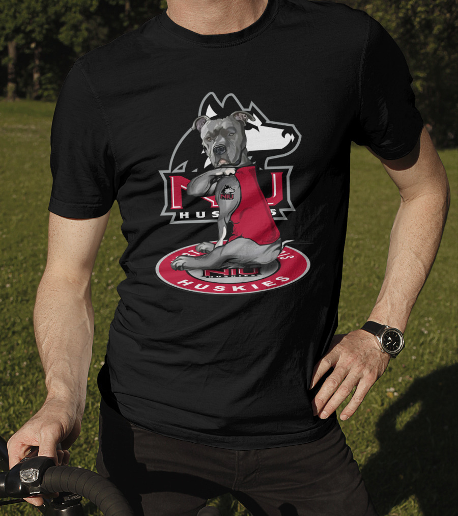 Niu Huskies Northern Illinois University Dog In Red Vest T-Shirt