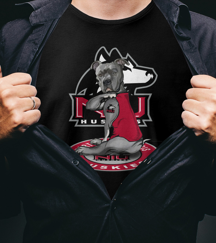 Niu Huskies Northern Illinois University Dog In Red Vest T-Shirt