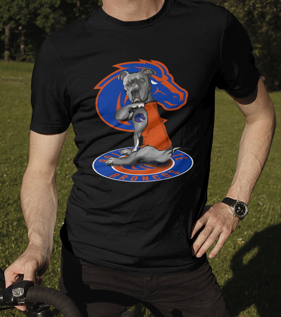 Boise State Broncos 23 Bulldog With Bronco Tattoo T-Shirt