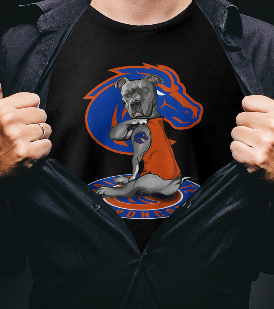 Boise State Broncos 23 Bulldog With Bronco Tattoo T-Shirt