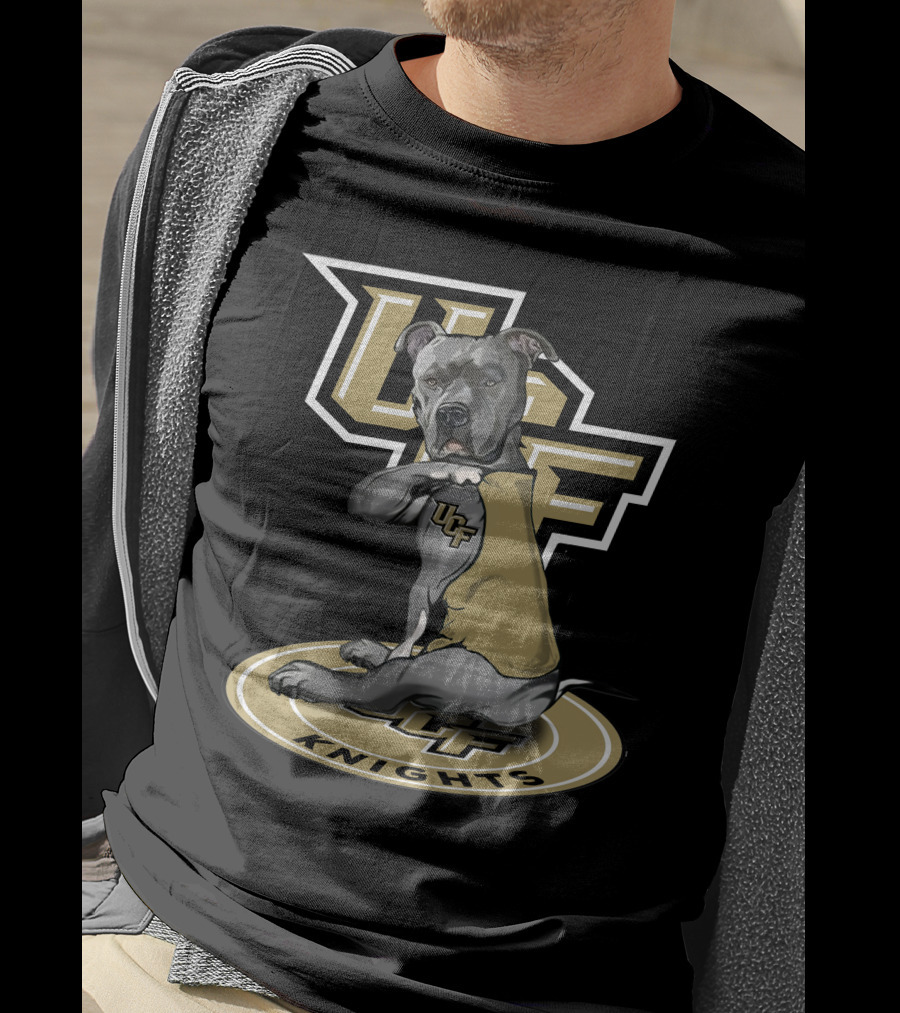 Ucf Knights Mascot Dog With Ucf T-Shirt