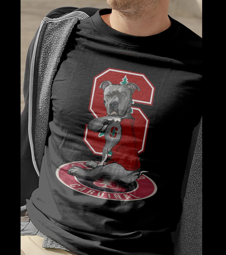 Stanford Cardinal Dog Mascot With Block S T-Shirt