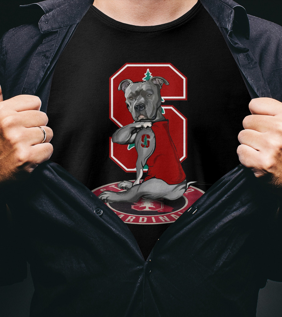 Stanford Cardinal Dog Mascot With Block S T-Shirt