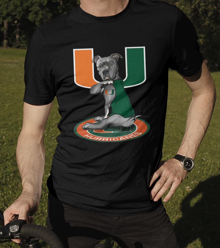 Miami Hurricanes Dog Mascot With U T-Shirt