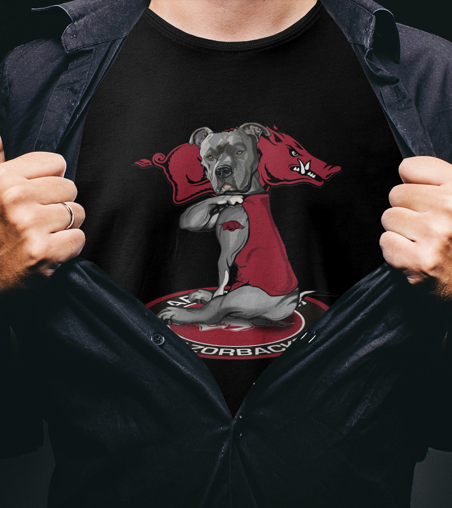 Arkansas Razorbacks Dog With Hog And Razorbacks T-Shirt