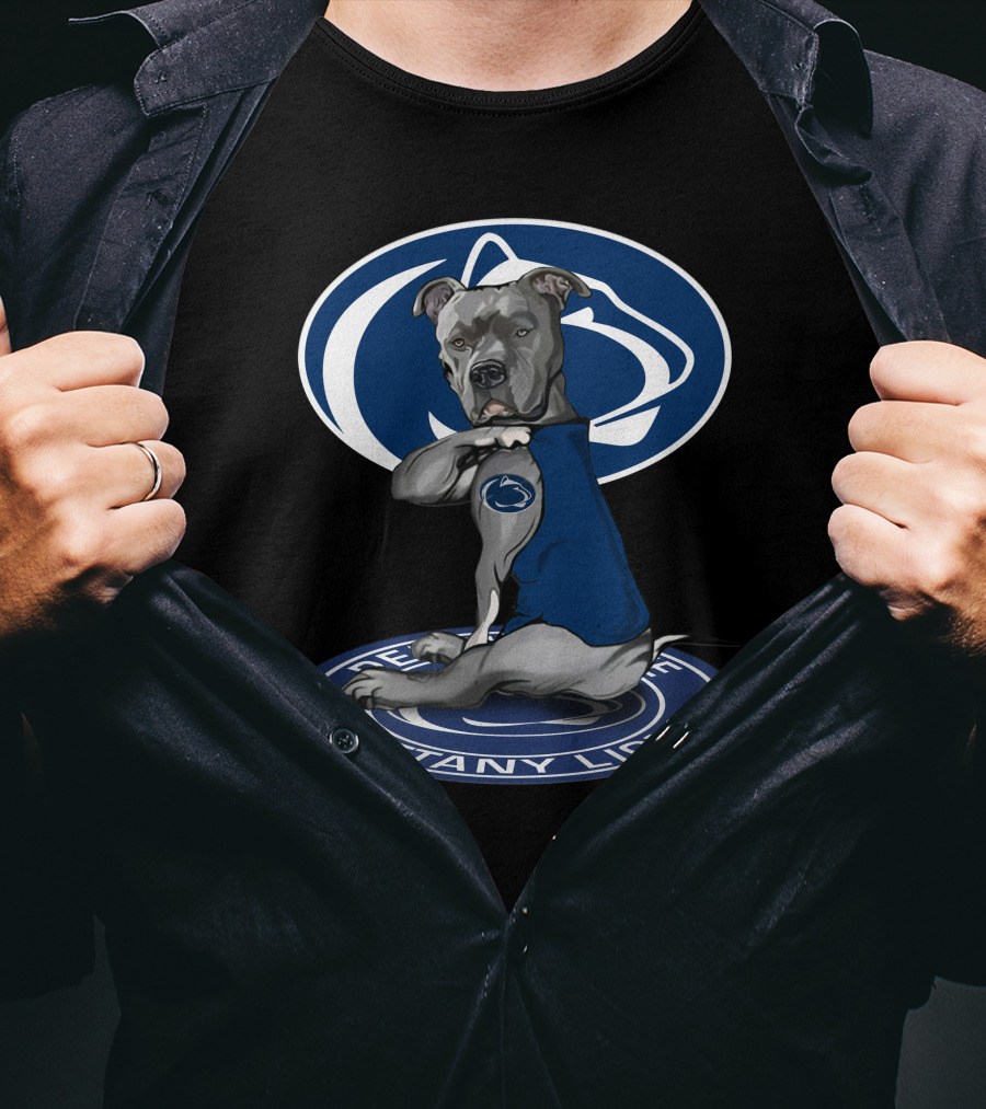 Penn State Nittany Lions Dog With Logo And Jersey T-Shirt