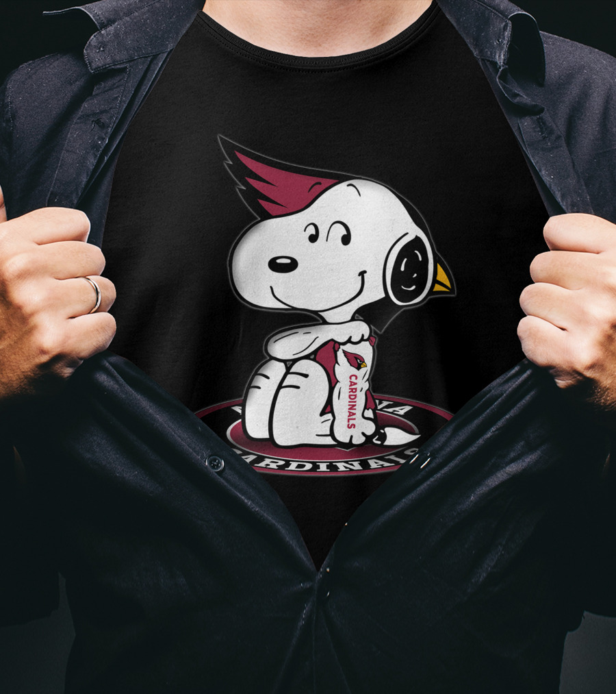 Arizona Cardinals Snoopy Peanuts Nfl Logo Mashup T-Shirt