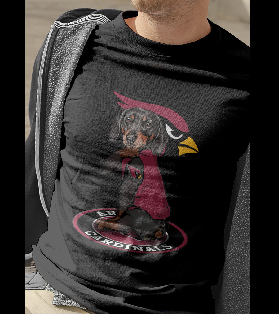 Arizona Cardinals Dog Wearing Team Logo Football Mascot T-Shirt