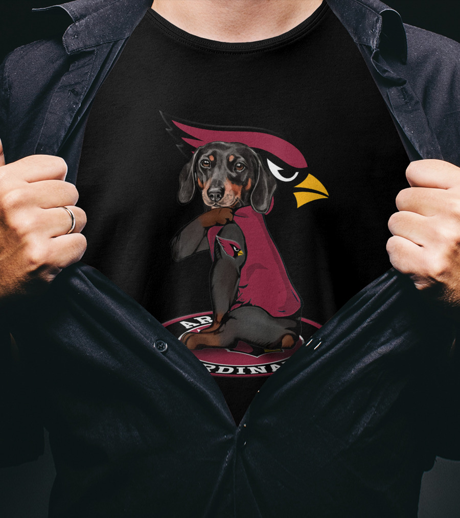 Arizona Cardinals Dog Wearing Team Logo Football Mascot T-Shirt