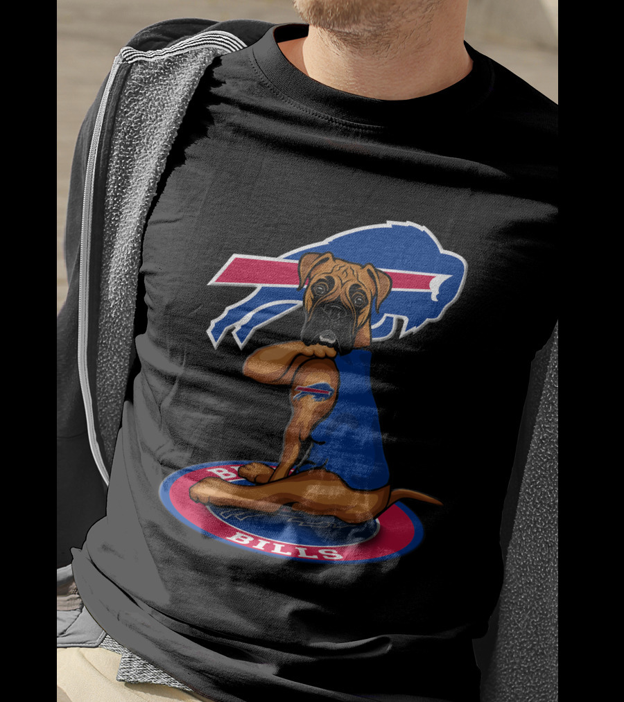 Buffalo Bills Dog Mascot With Team Logo And Jersey T-Shirt