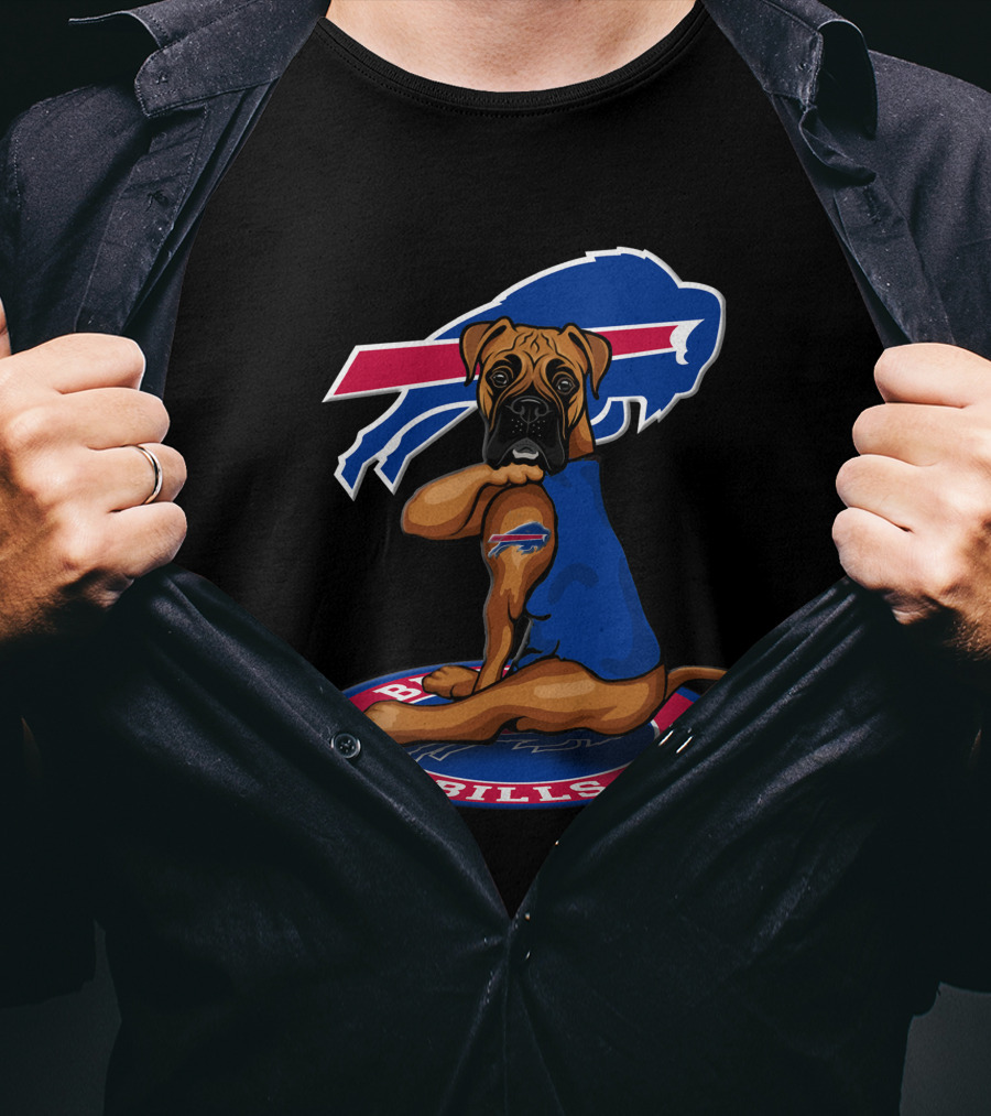 Buffalo Bills Dog Mascot With Team Logo And Jersey T-Shirt