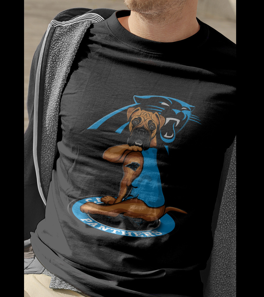Carolina Panthers Dog Logo Style T-Shirt