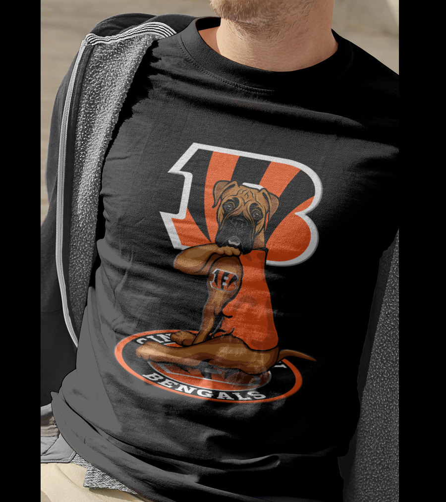 Cincinnati Bengals Dog Logo Football Team T-Shirt