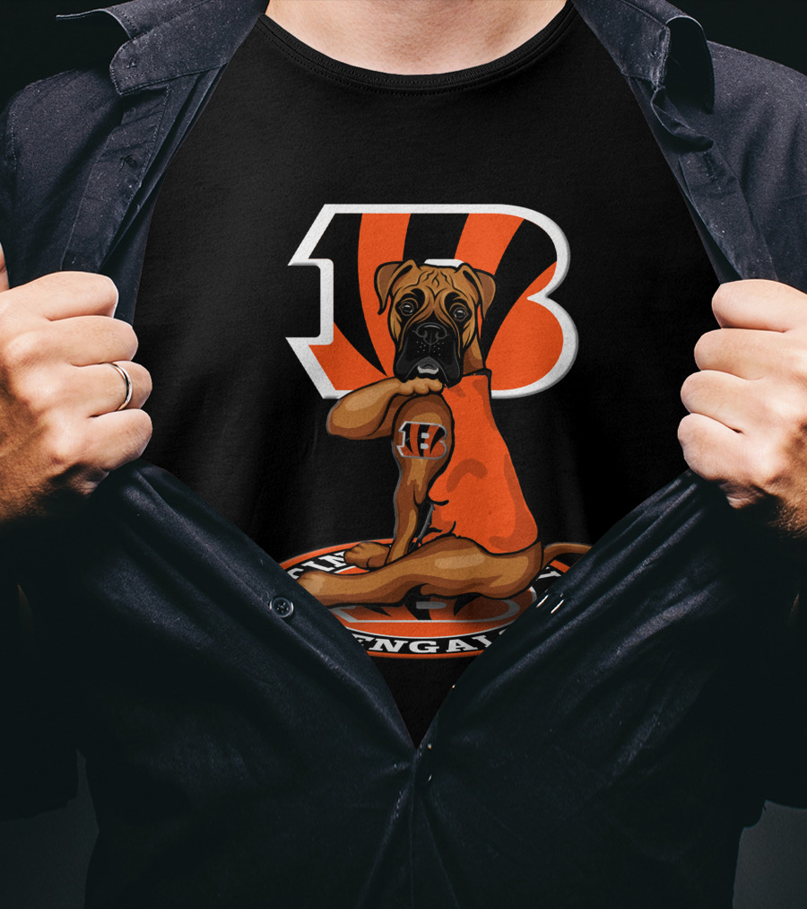 Cincinnati Bengals Dog Logo Football Team T-Shirt