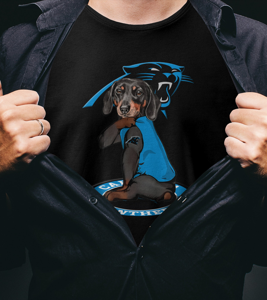 Carolina Panthers Dog With Logo And Blue Jersey T-Shirt