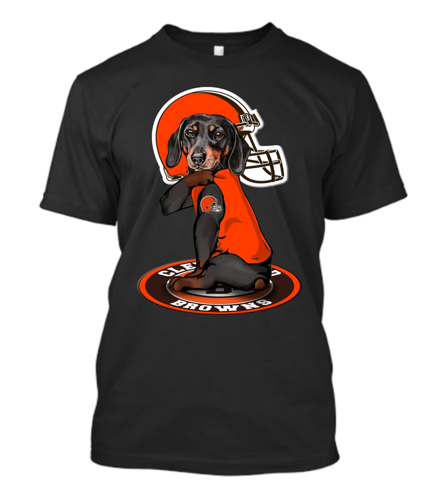 Cleveland Browns Dog In Football Helmet And Jersey T-Shirt