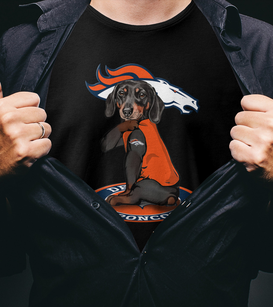 Denver Broncos Dog Wearing Team T-Shirt