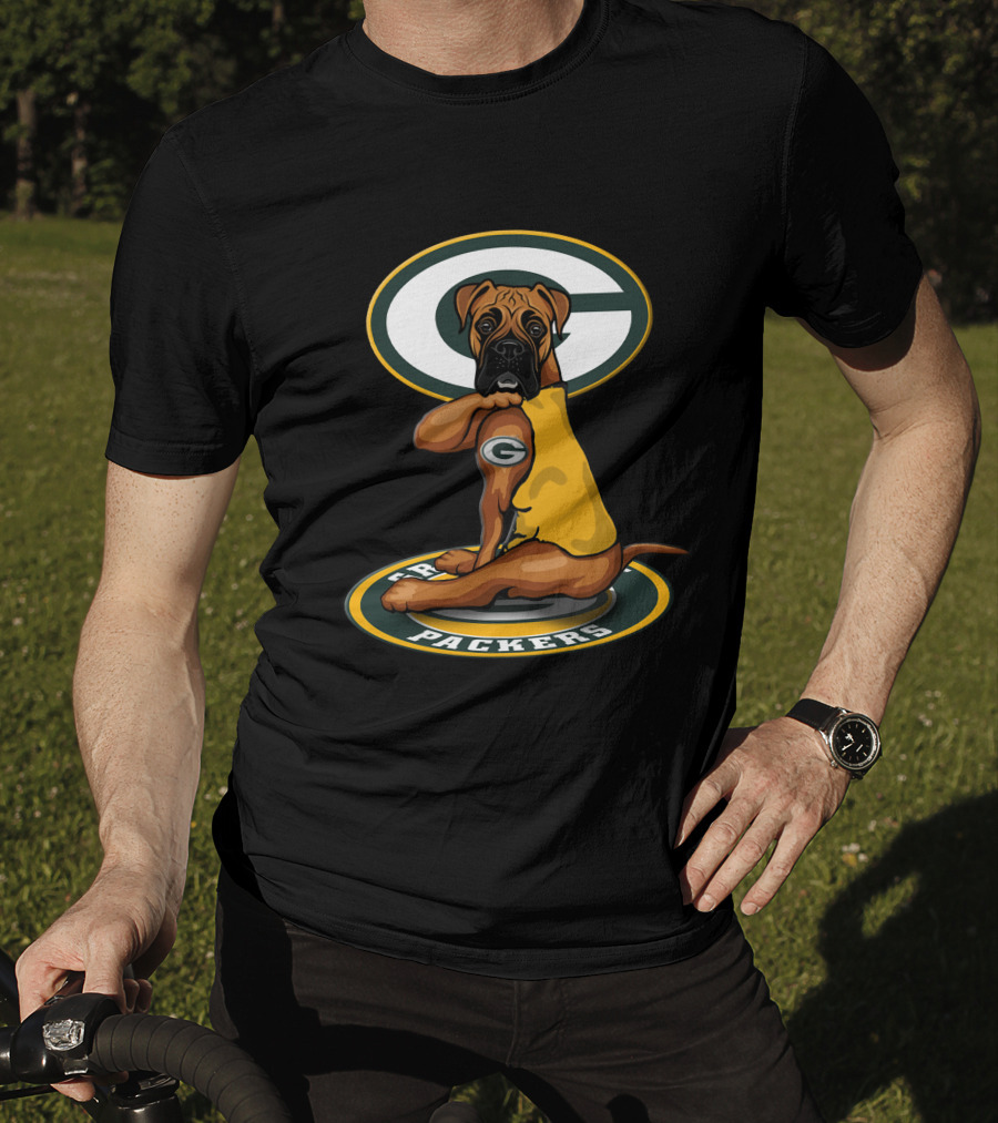 Green Bay Packers Boxer Dog T-Shirt
