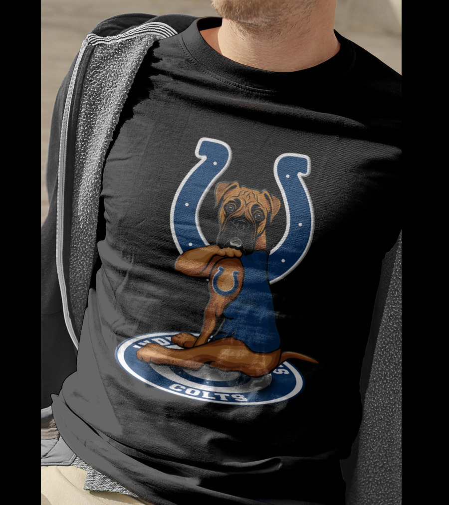 Indianapolis Colts Dog With Horseshoe T-Shirt