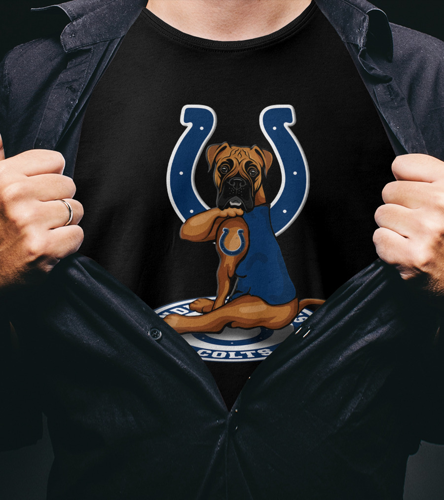 Indianapolis Colts Dog With Horseshoe T-Shirt