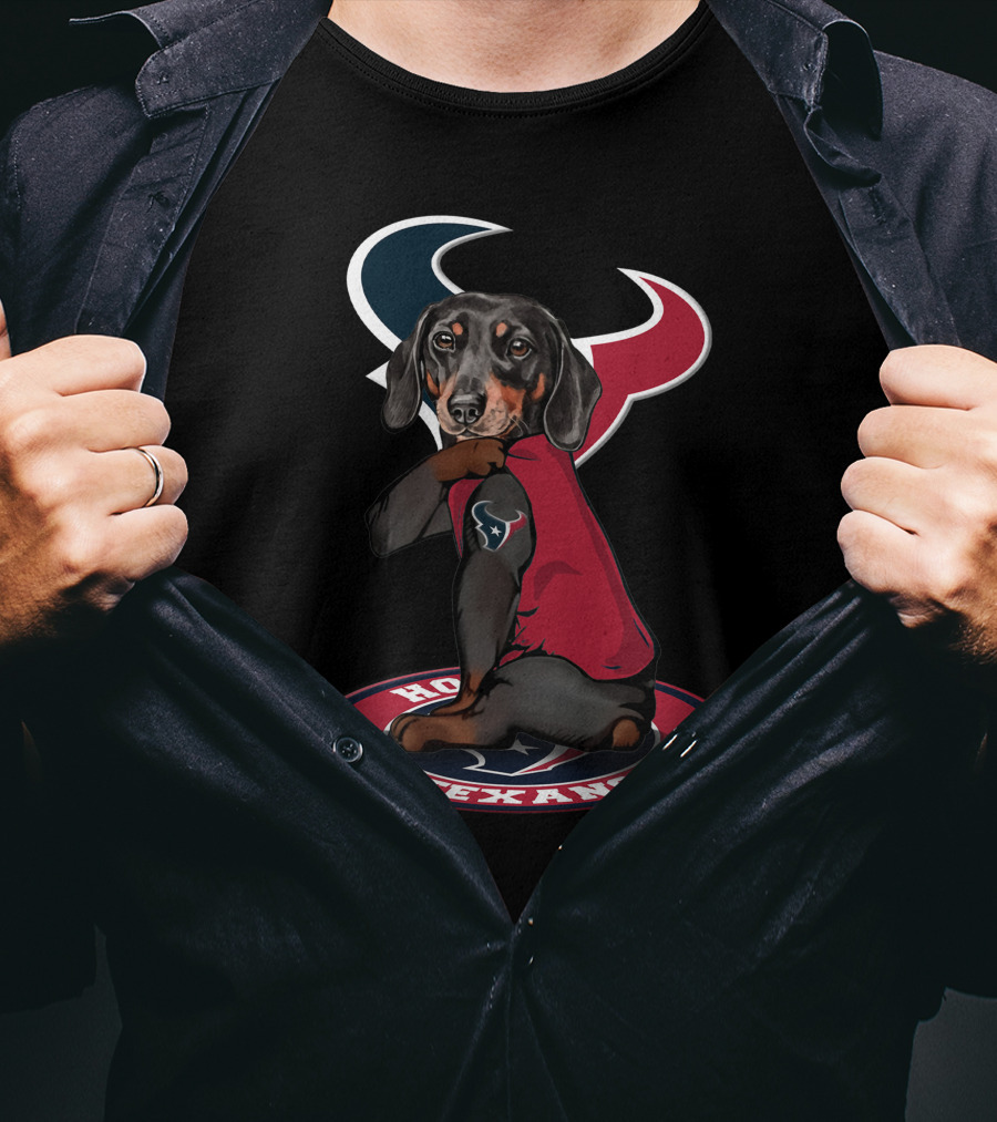 Houston Texans Dachshund Dog T-Shirt