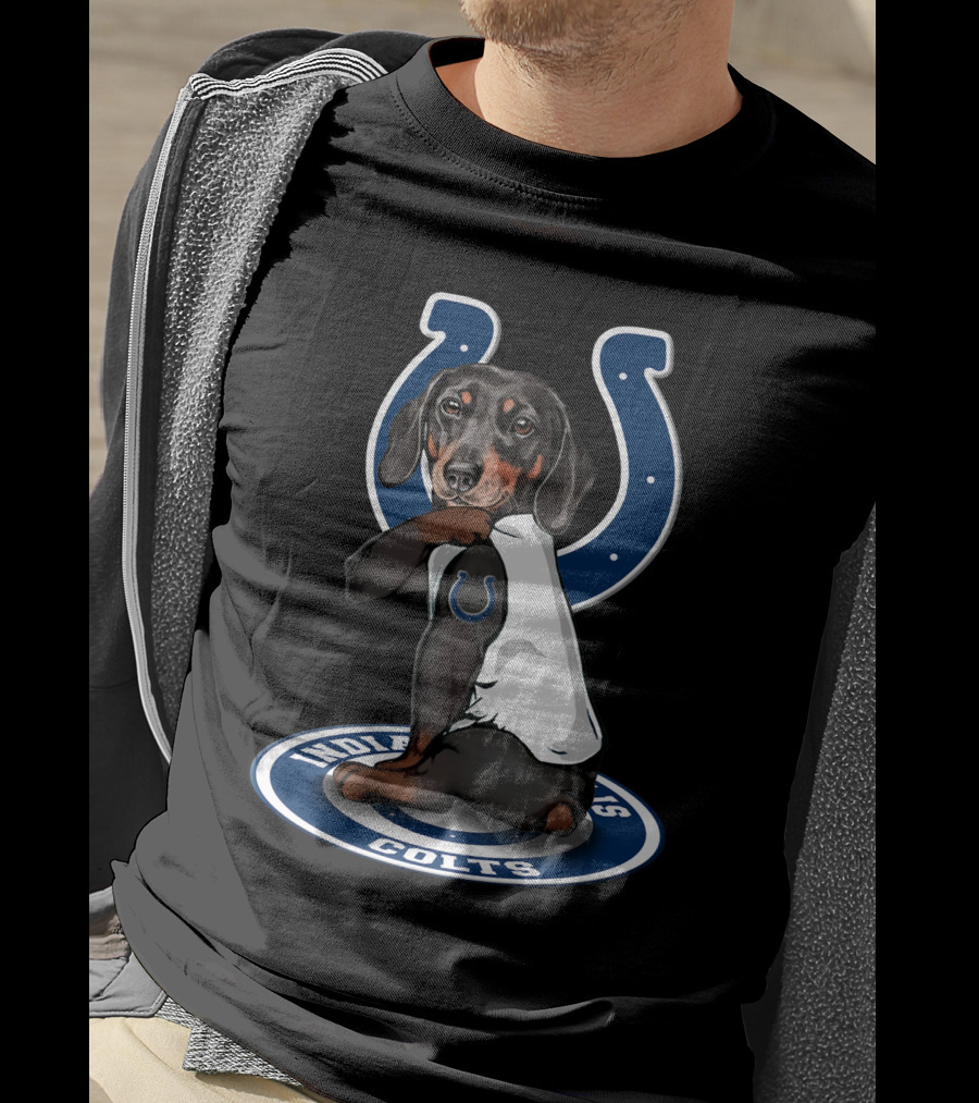 Indianapolis Colts Dog Wearing Horseshoe T-Shirt