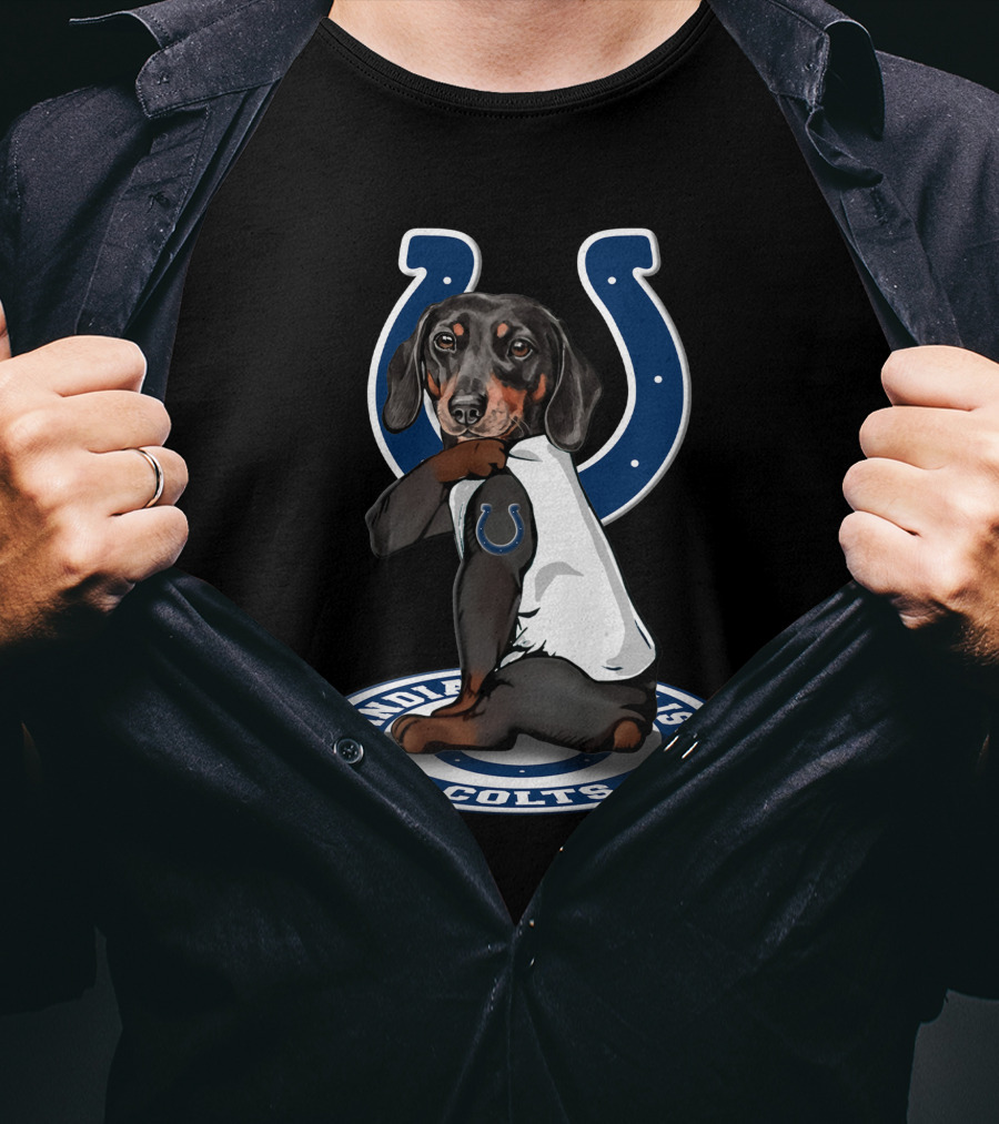 Indianapolis Colts Dog Wearing Horseshoe T-Shirt