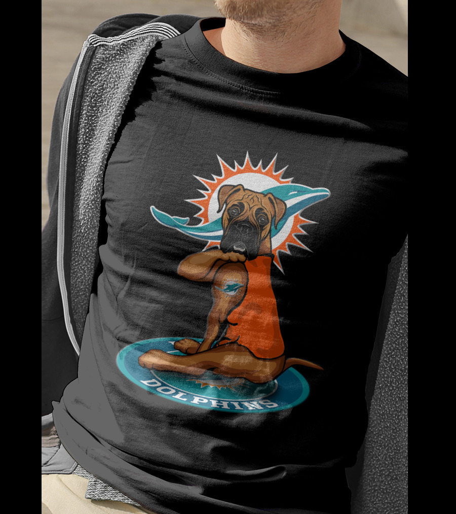 Miami Dolphins Boxer Dog T-Shirt