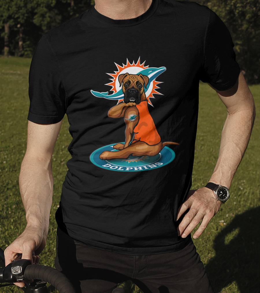 Miami Dolphins Boxer Dog T-Shirt