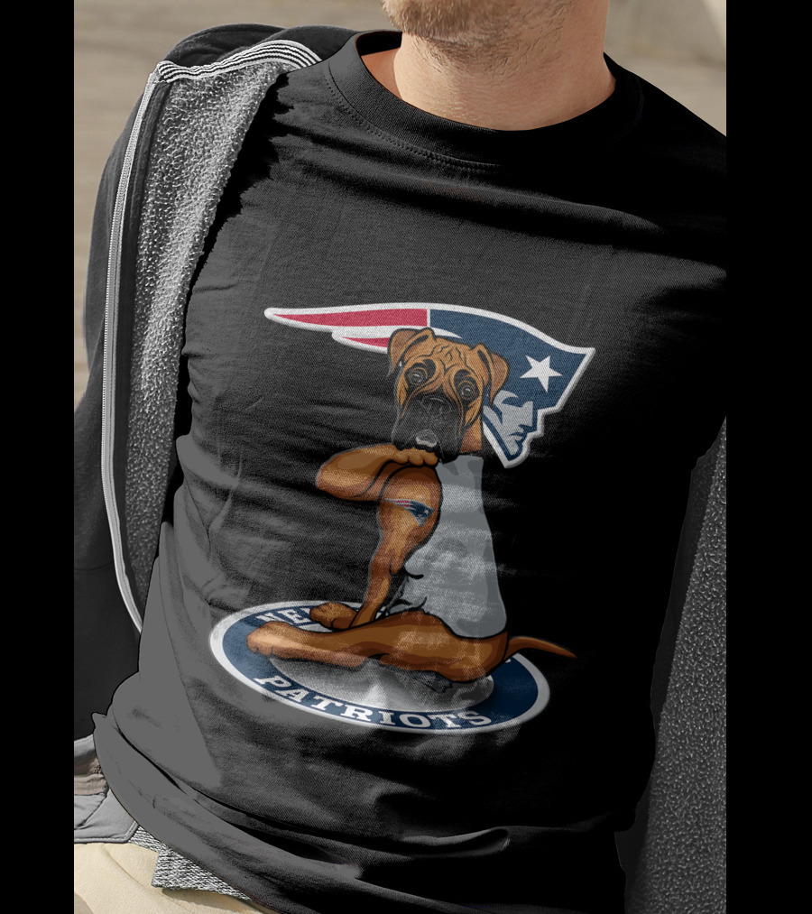 New England Patriots Football Dog With Team T-Shirt