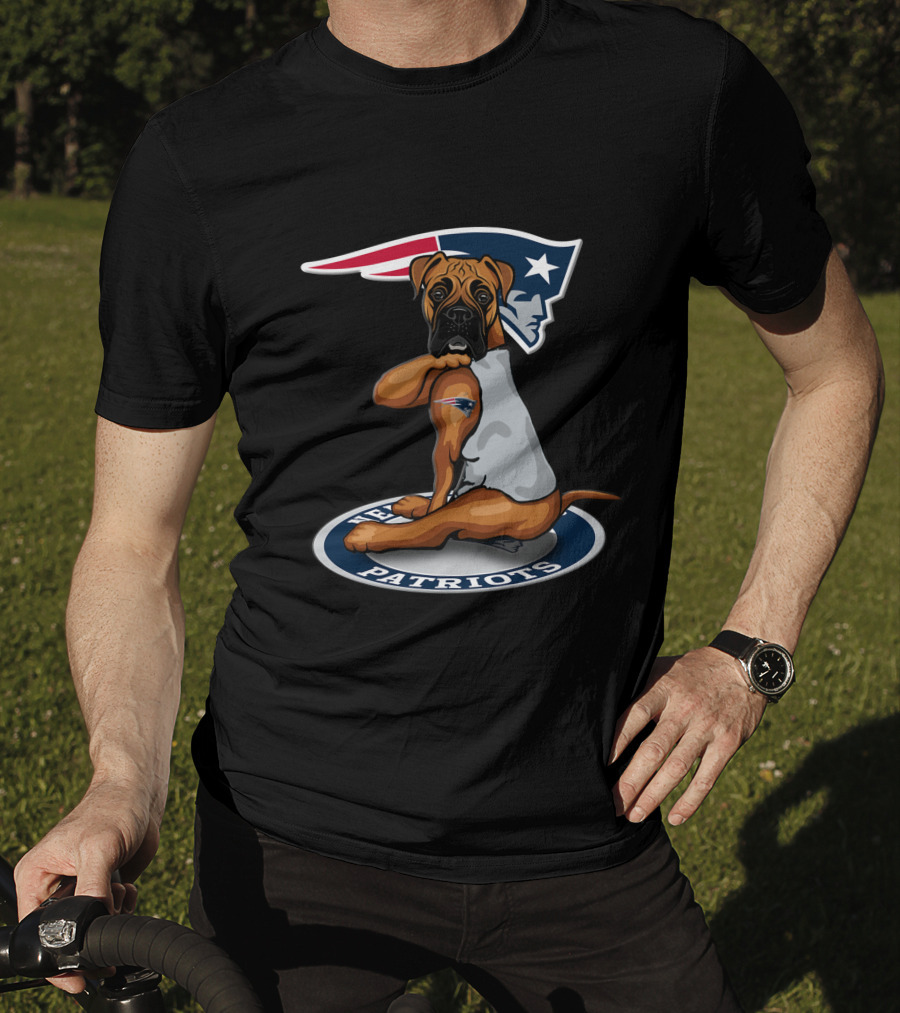 New England Patriots Football Dog With Team T-Shirt