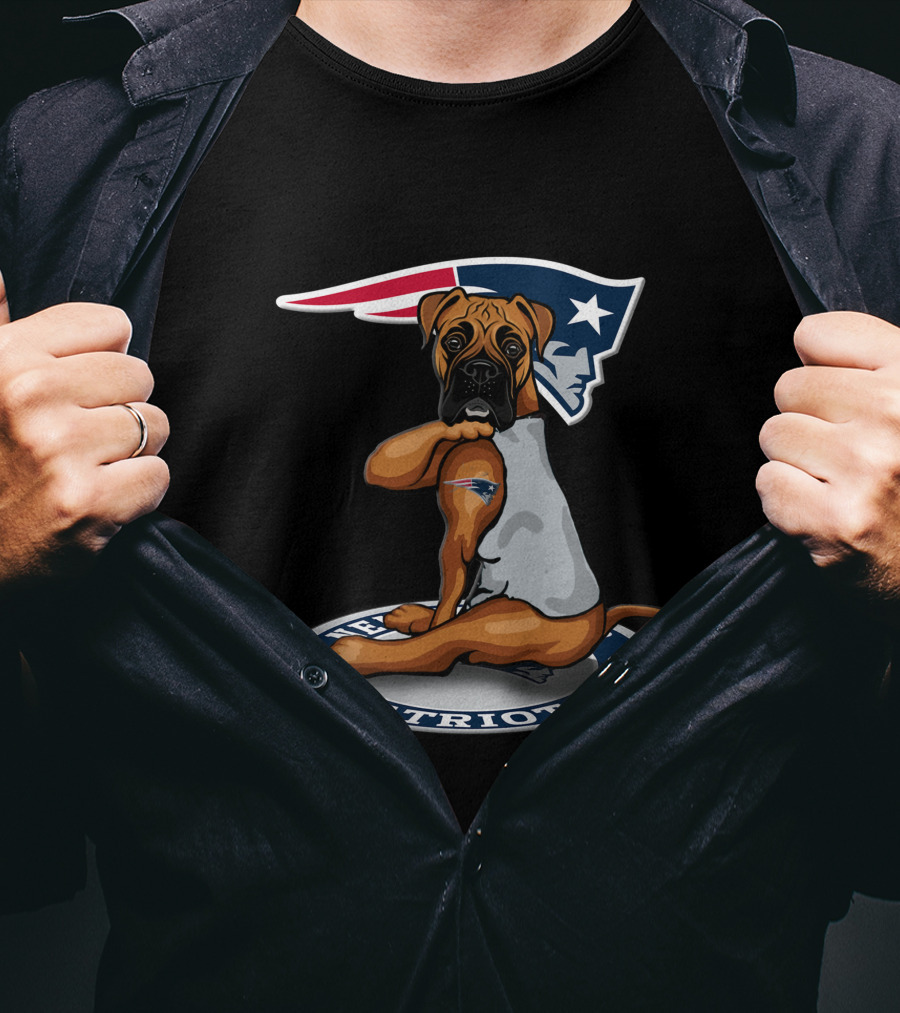 New England Patriots Football Dog With Team T-Shirt