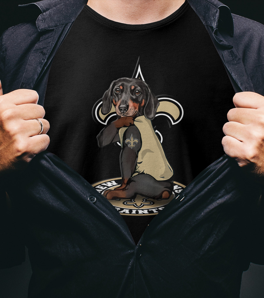 New Orleans Saints Dog With Fleur-De-Lis T-Shirt