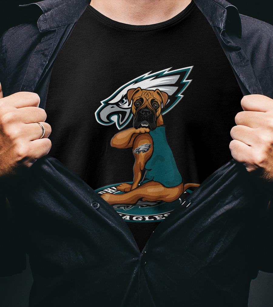 Philadelphia Eagles Boxer Dog Football T-Shirt