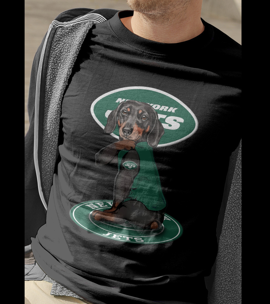 New York Jets Dog Wearing Jets T-Shirt