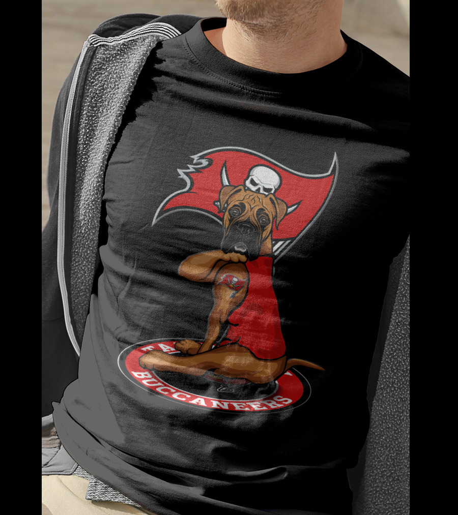 Tampa Bay Buccaneers Dog With Tattoo And Flag T-Shirt