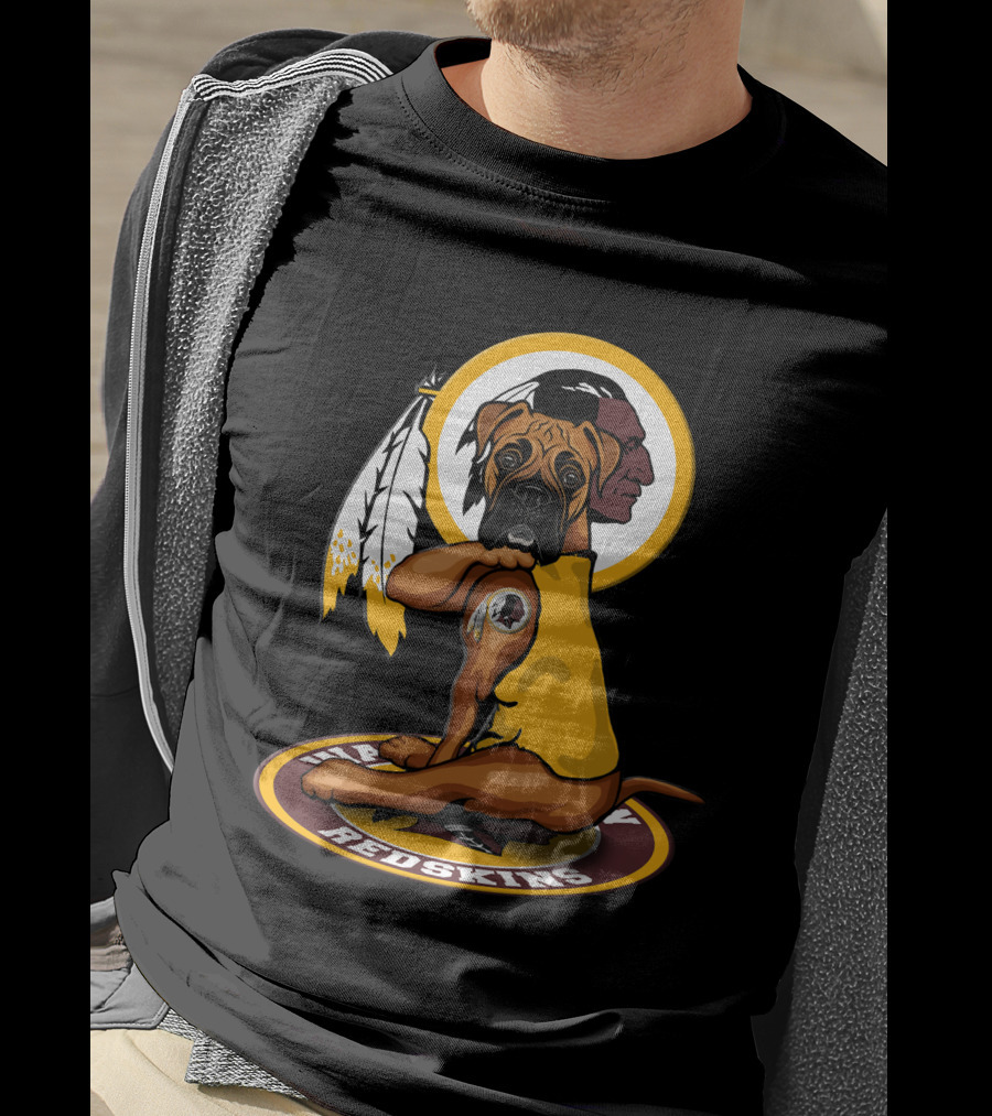 Washington Redskins Dog With Feathers T-Shirt