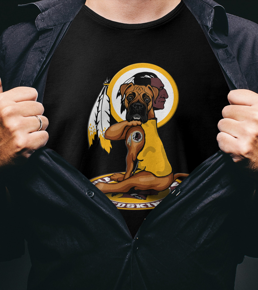 Washington Redskins Dog With Feathers T-Shirt