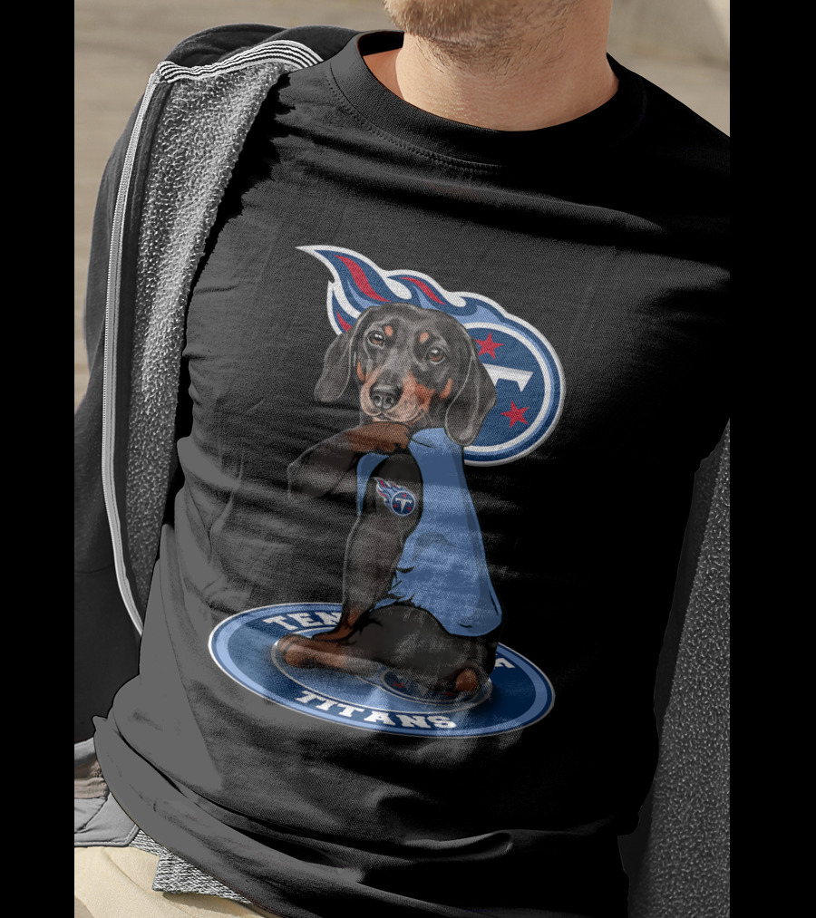 Tennessee Titans Dog Wearing Team Jersey T-Shirt