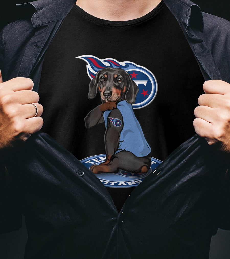 Tennessee Titans Dog Wearing Team Jersey T-Shirt