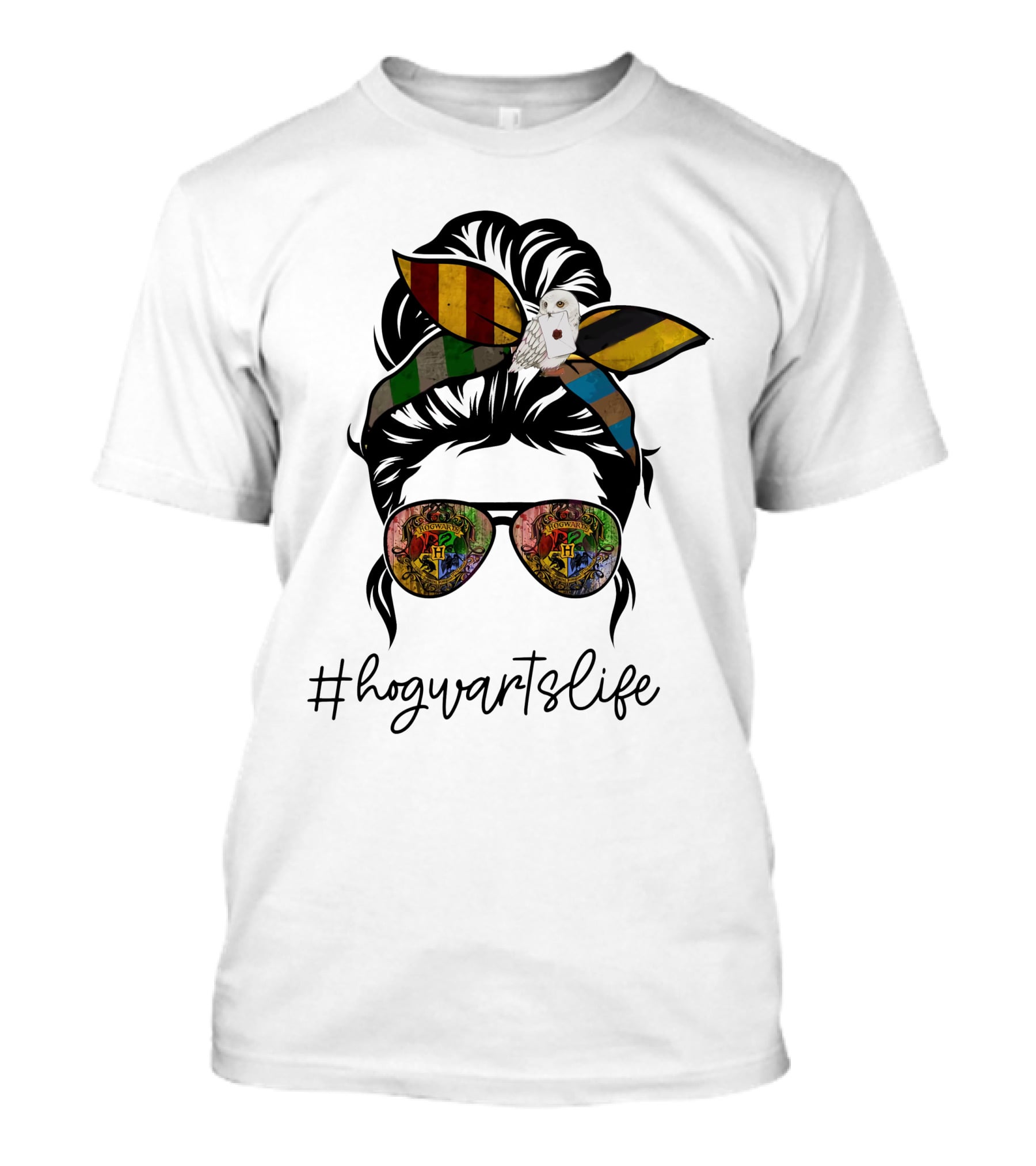 Hogwarts Life Wizarding World Style With House Colors And Owl T-Shirt