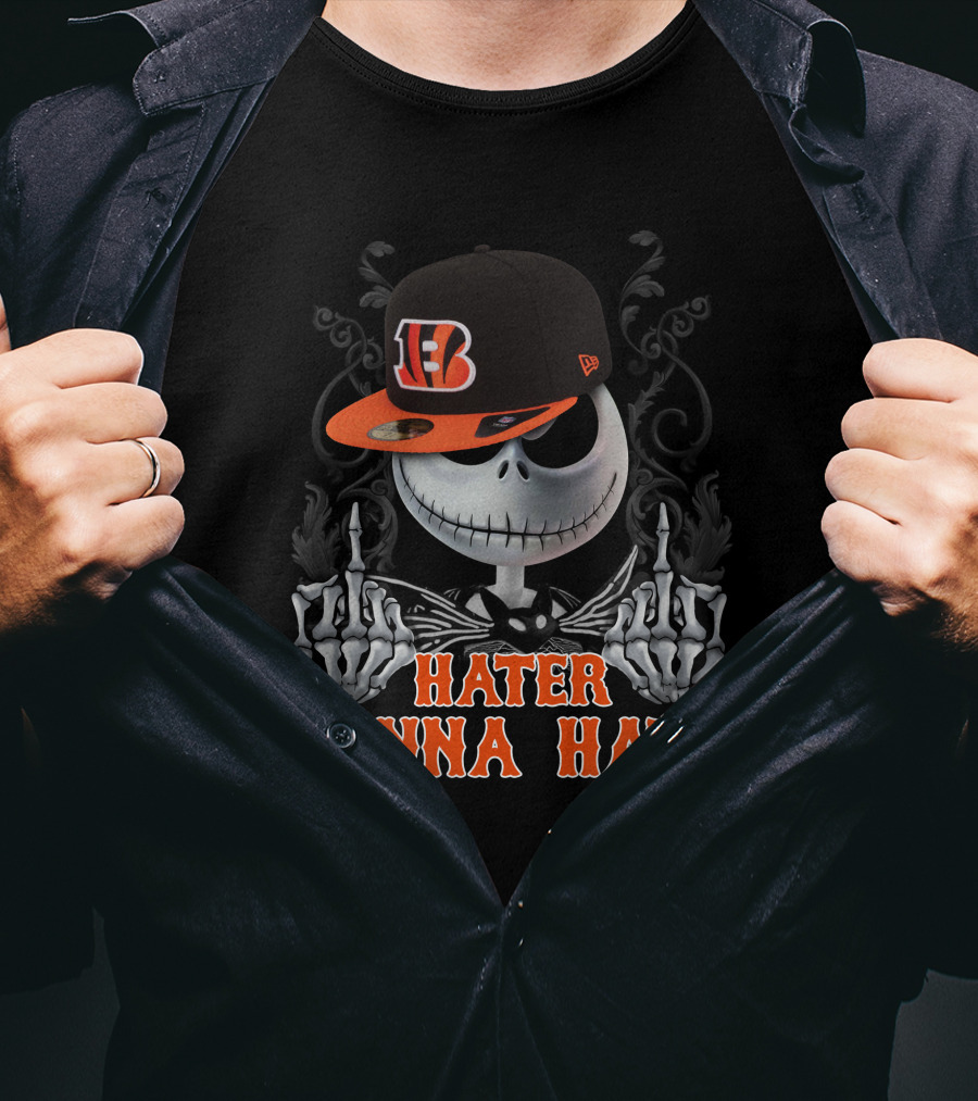 Cincinnati Bengals Hater Gonna Hate Skeleton With Hat T-Shirt