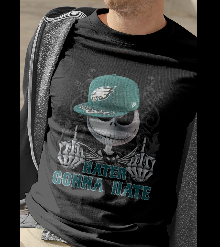 Hater Gonna Hate Philadelphia Eagles Jack Skellington Snapback T-Shirt