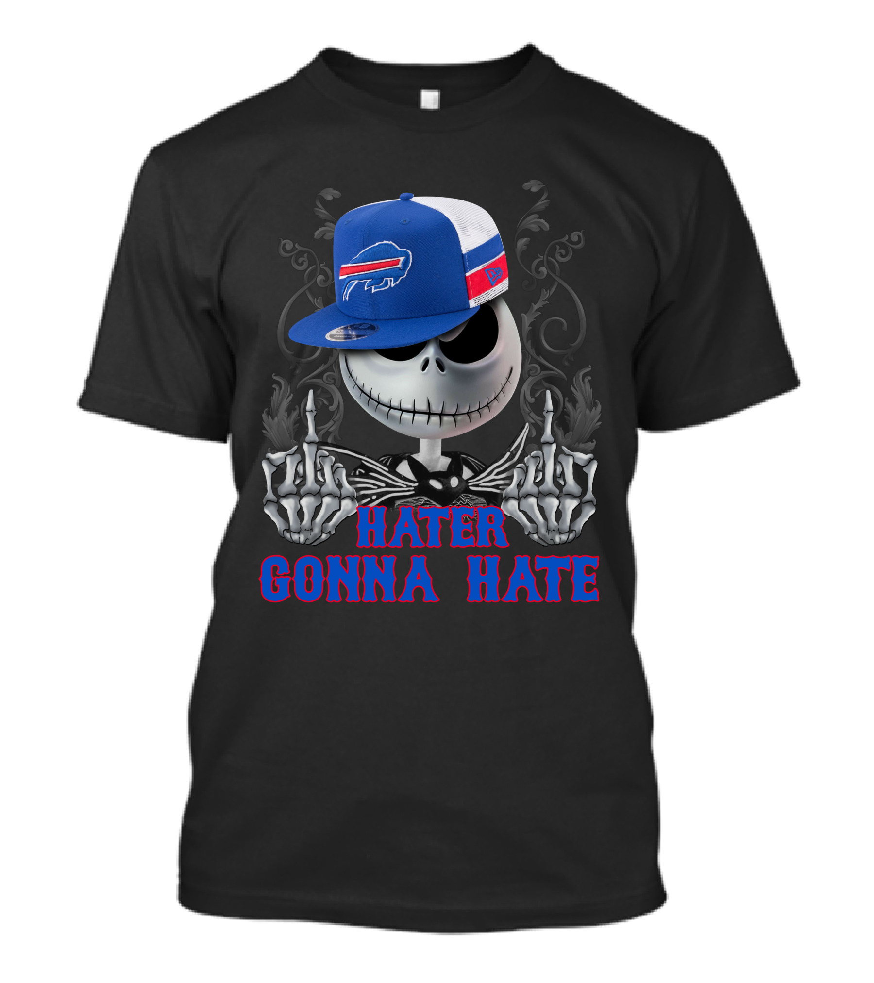 Hater Gonna Hate Buffalo Bills Skeleton Face Hat T-Shirt