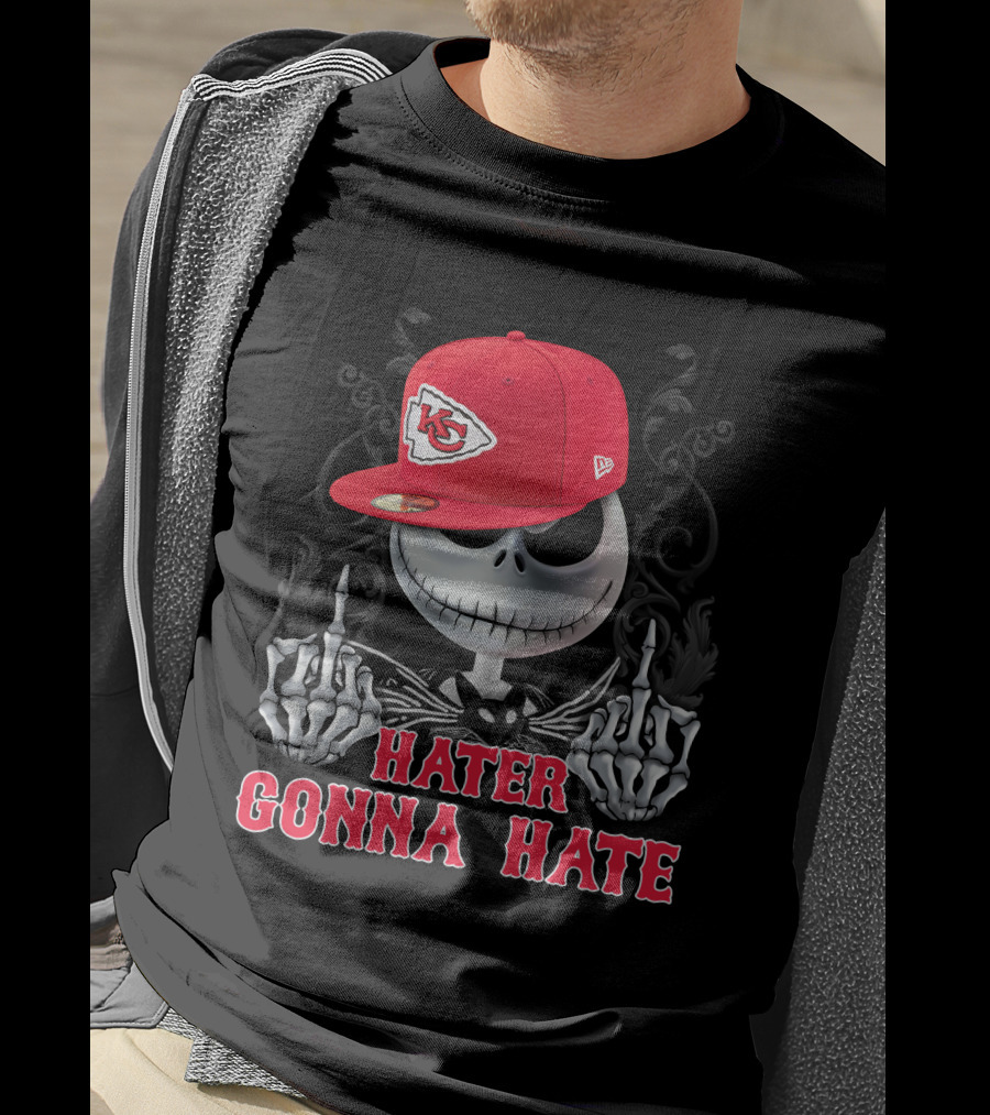 Hater Gonna Hate Kansas City Chiefs Jack Skellington Red Hat T-Shirt
