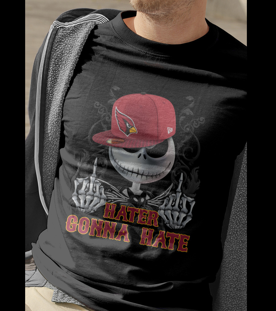 Hater Gonna Hate Arizona Cardinals Jack Skellington Hat T-Shirt