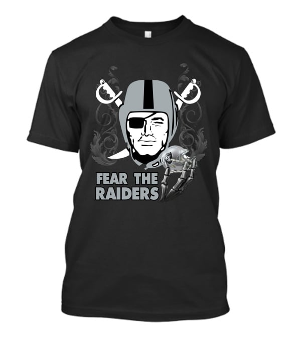 Fear The Raiders Skull Helmet Swords T-Shirt