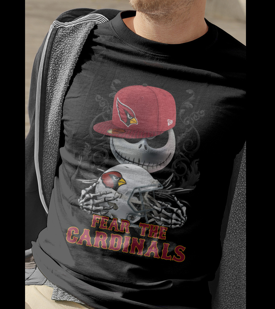 Arizona Cardinals Fear The Cardinals Skeleton Art T-Shirt