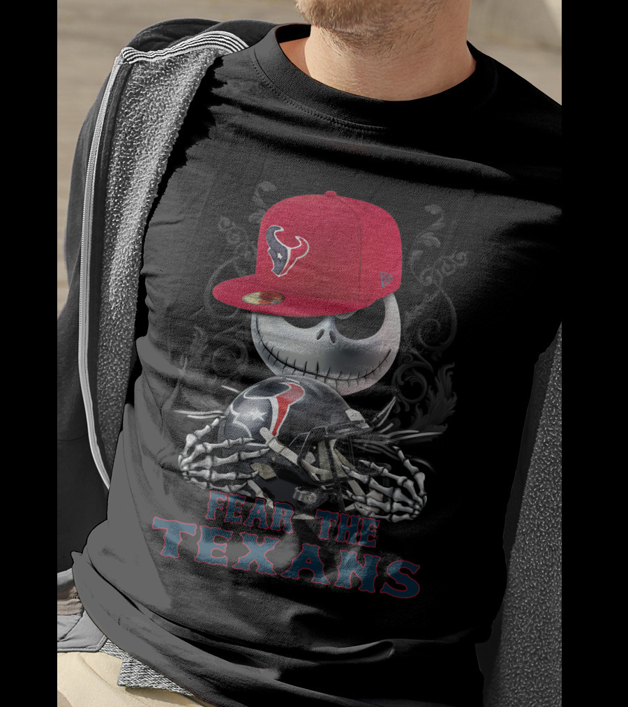 Fear The Texans Ds001-13 Houston Texans Skull Helmet T-Shirt
