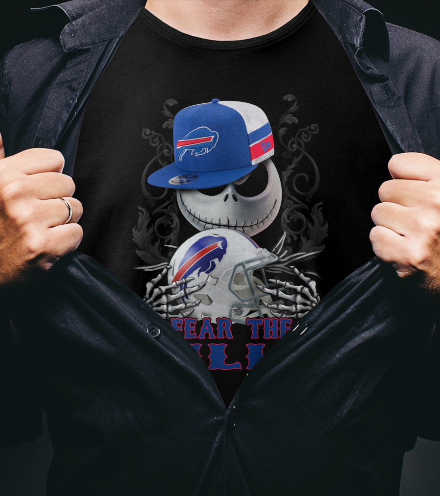 Fear The Bills Buffalo Bills Skull And Helmet T-Shirt
